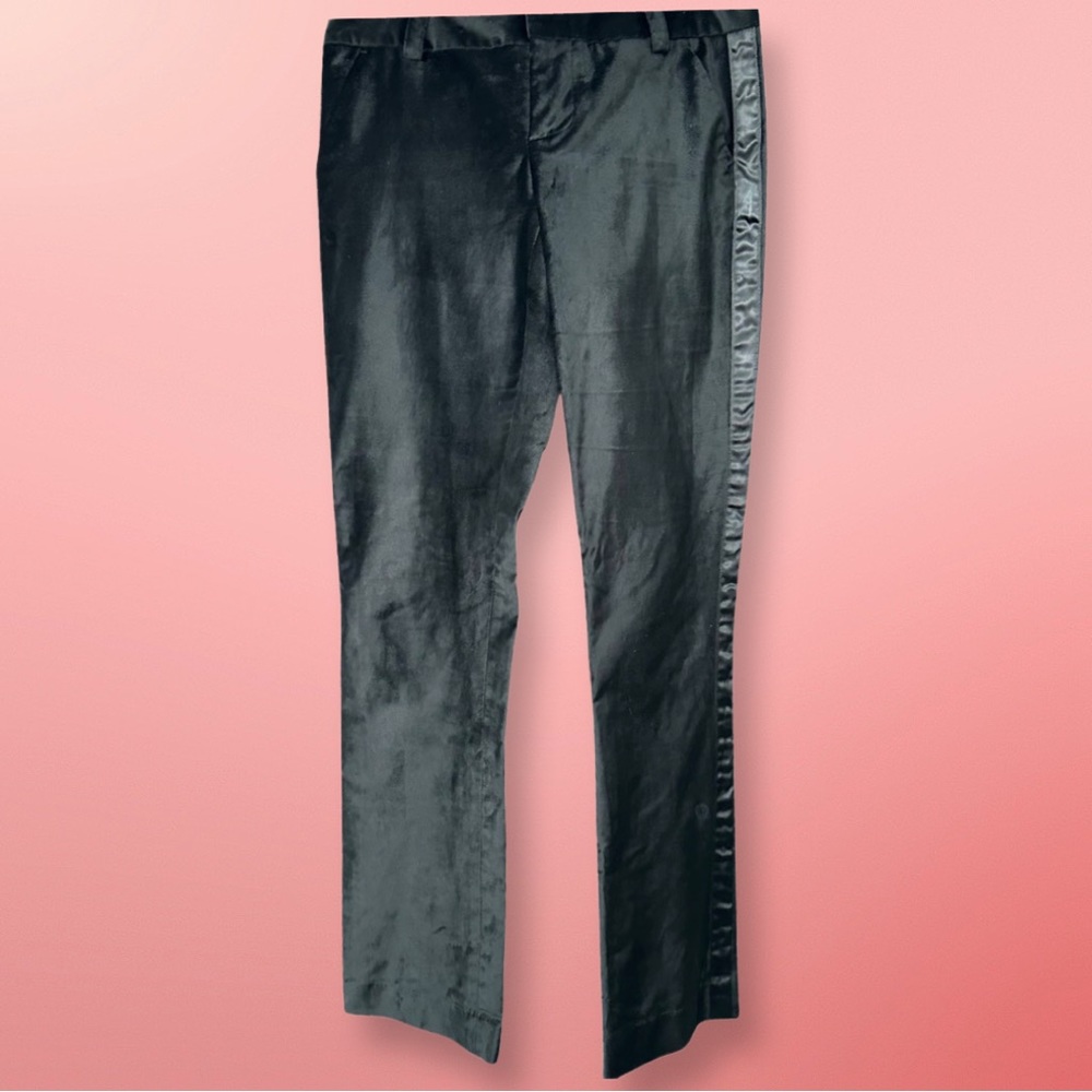 Alice & Olivia Velour Black Tuxedo Pants